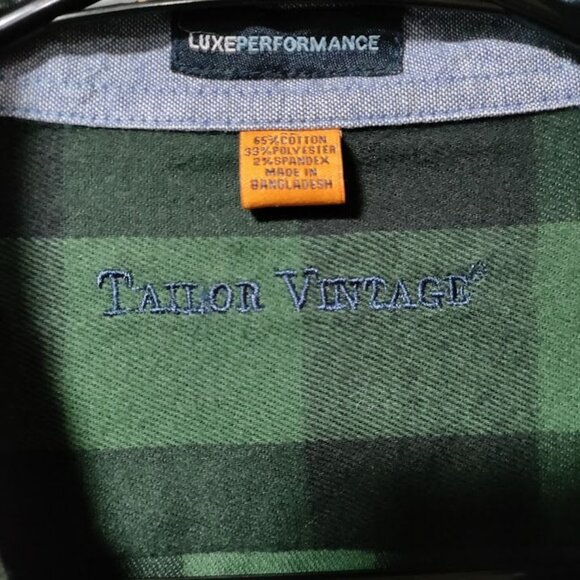 Tailored Vintage Luxe Performance Retro Preppy Dad Plaid Shirt Mens Size XL - Picture 3 of 11